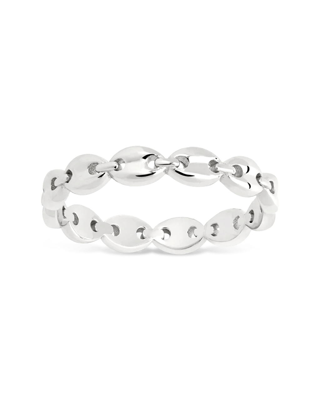 Sterling Silver Janie Anchor Chain Ring