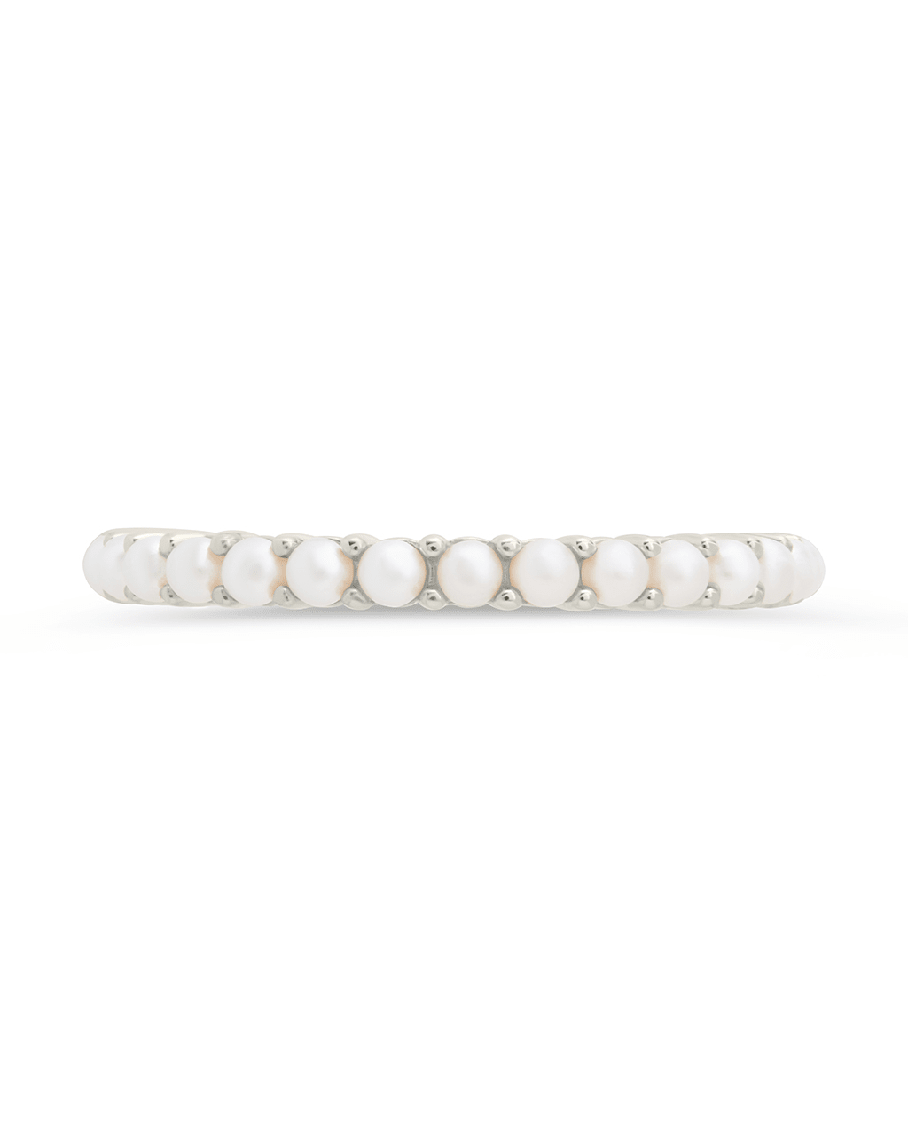 Sterling Silver Gianna Pearl Eternity Ring