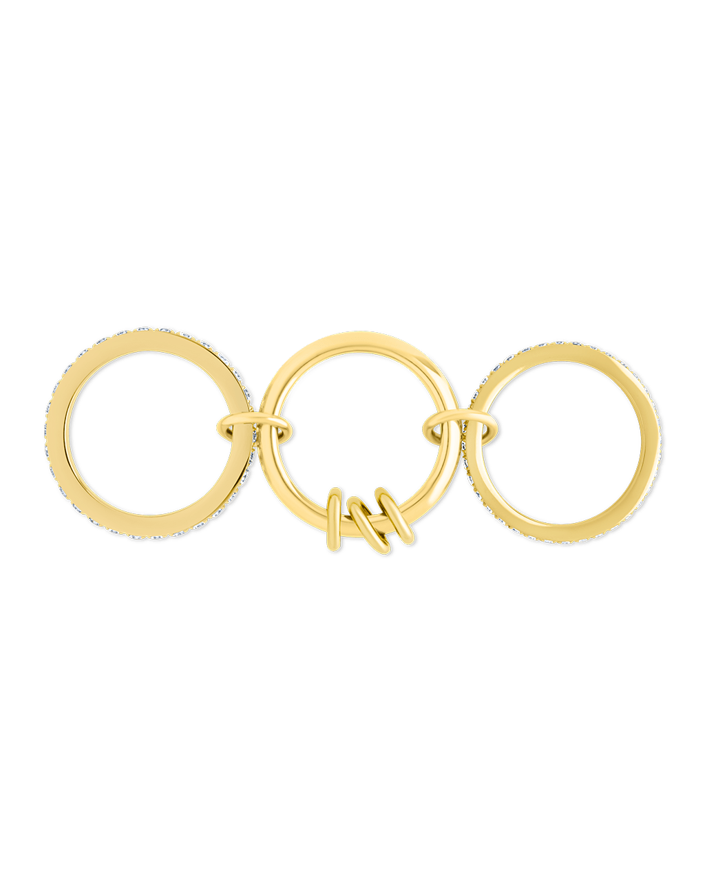 Sterling Silver Birgitta CZ Link Stacking Ring