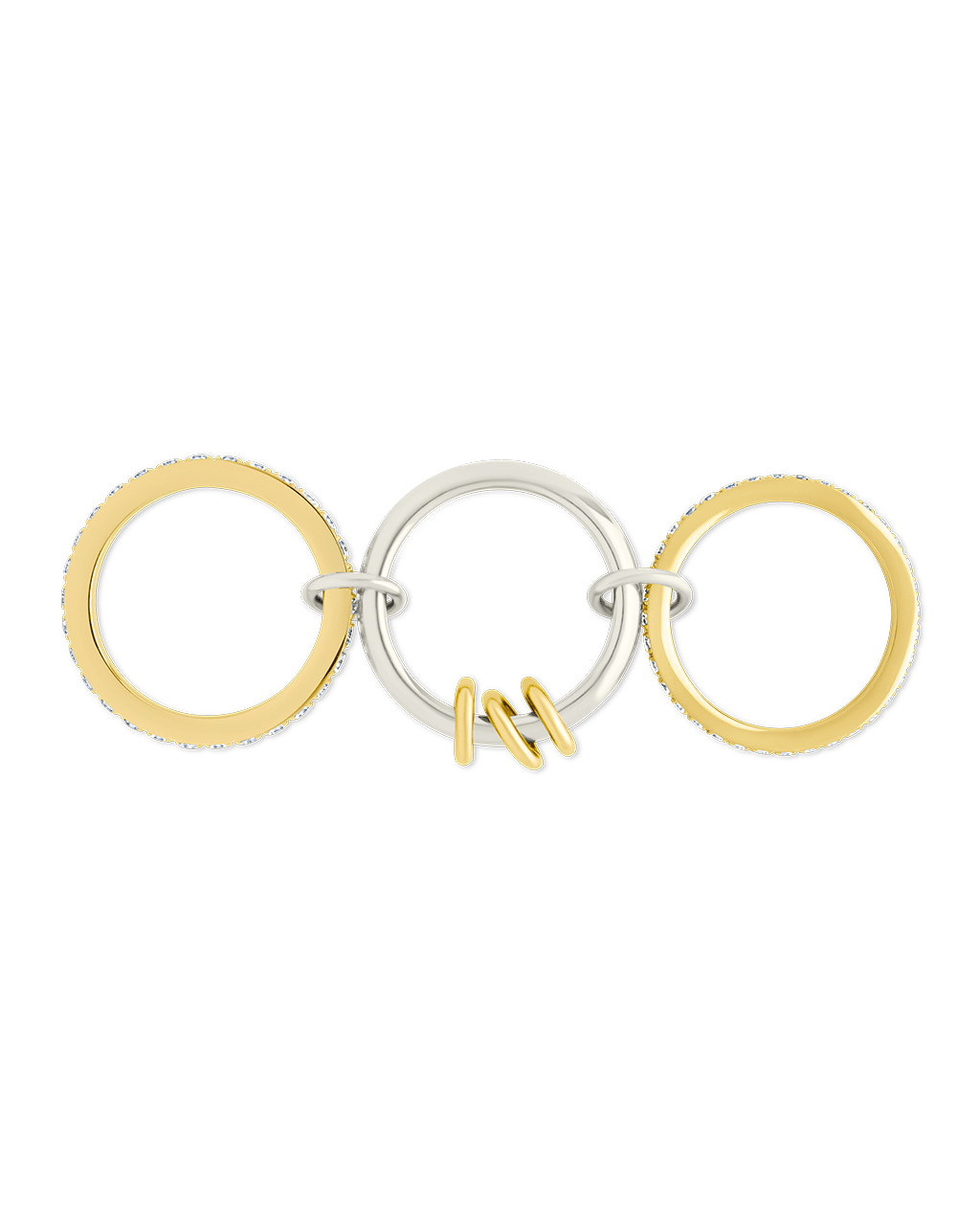 Sterling Silver Birgitta CZ Link Stacking Ring