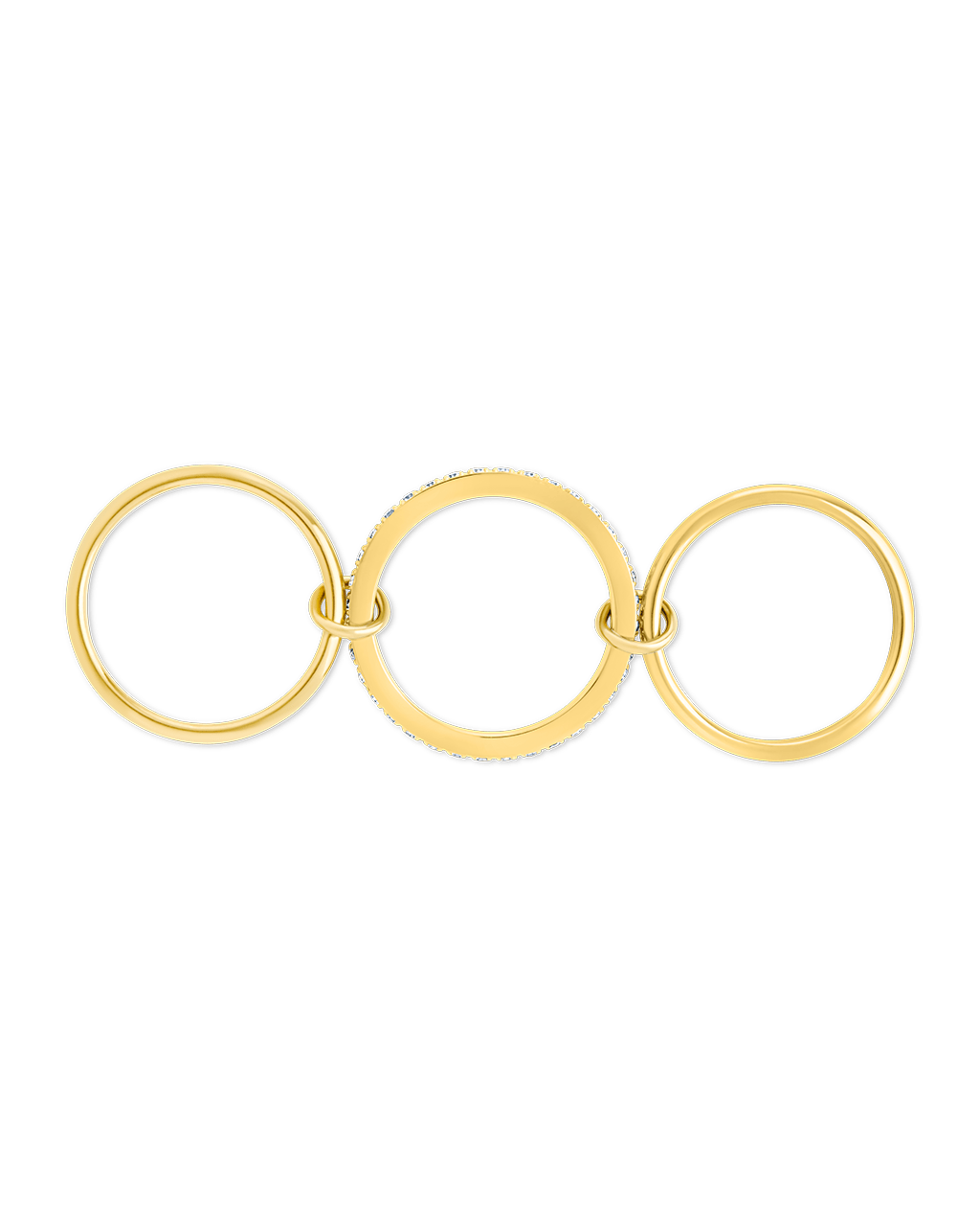 Sterling Silver Dominika CZ Link Stacking Ring