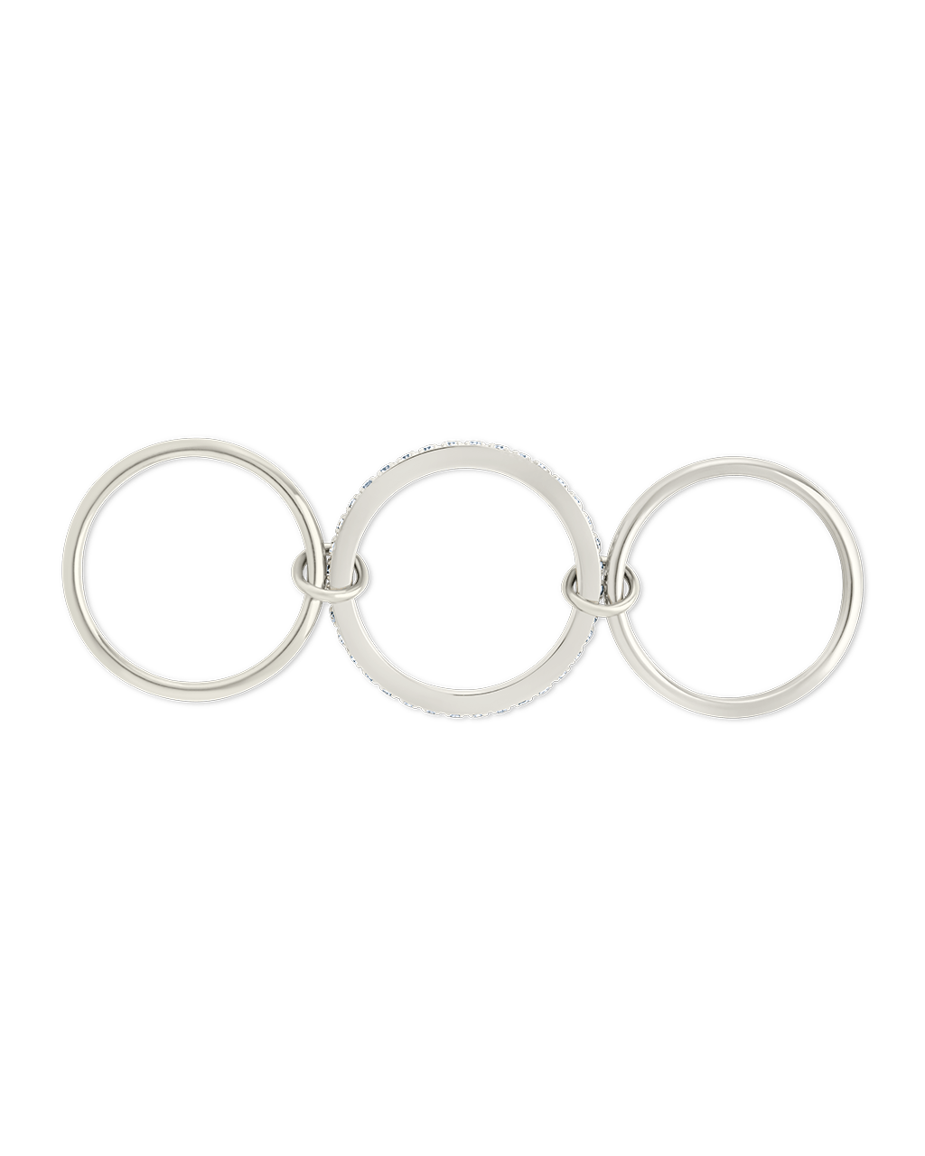 Sterling Silver Dominika CZ Link Stacking Ring