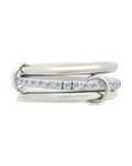 Sterling Silver Dominika CZ Link Stacking Ring