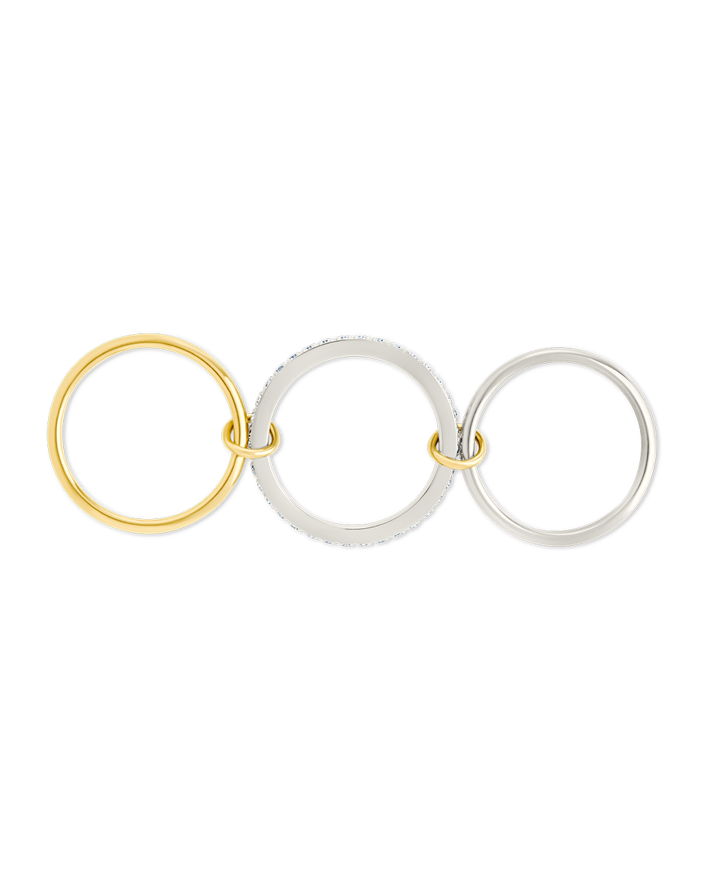 Sterling Silver Dominika CZ Link Stacking Ring