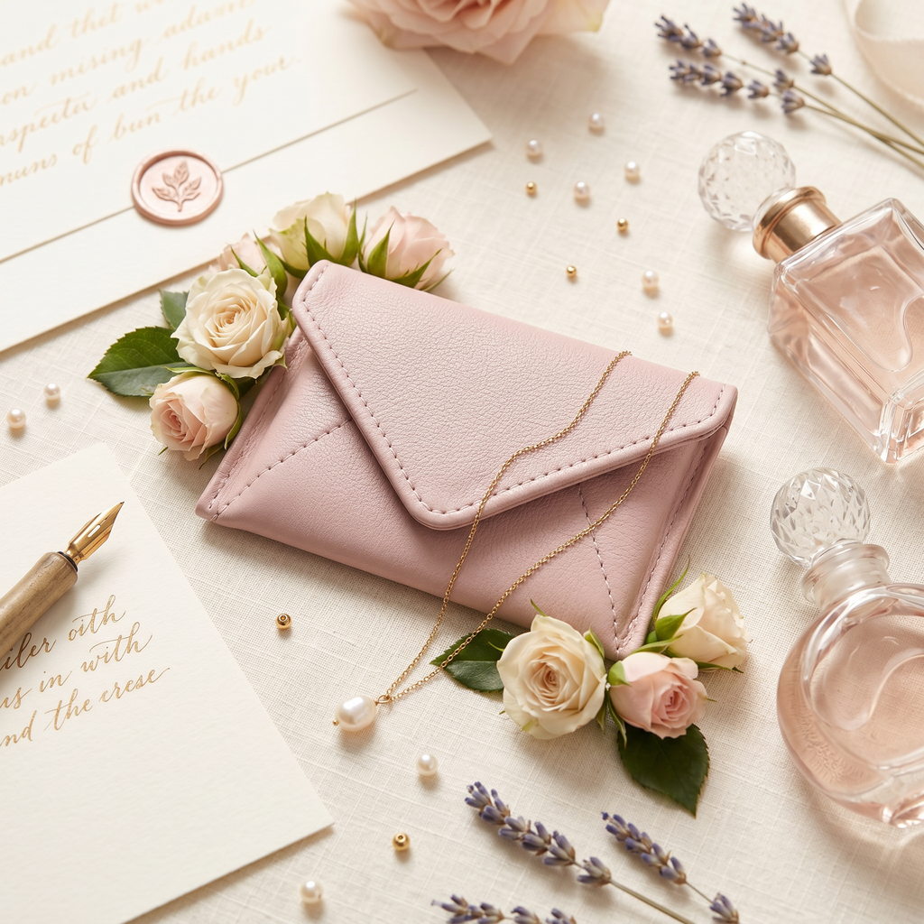 Mini Envelope Wallet With RFID protection - Rose Pink