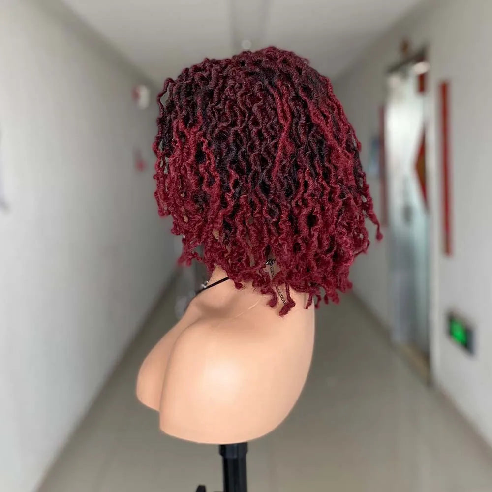 Short Braided Wig | Faux Locs Wig | Goddess Locs Wig | Afro Braids | Synthetic Dreadlock Wig