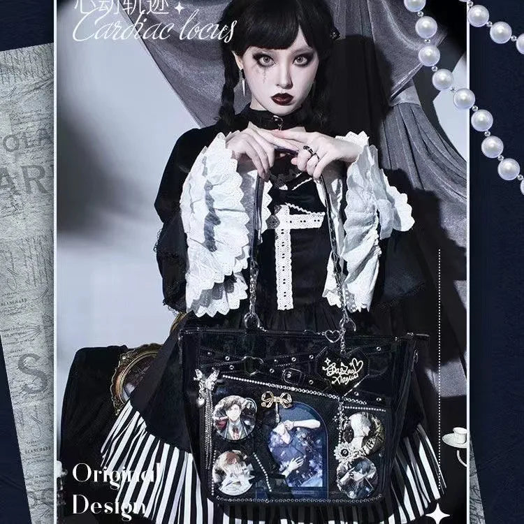 New Original Spicy Girl Cool Ita Bag | Large Capacity Transparent Pain Layer Crossbody Bag with Love Chain (Ulzzang Shoulder Bag)