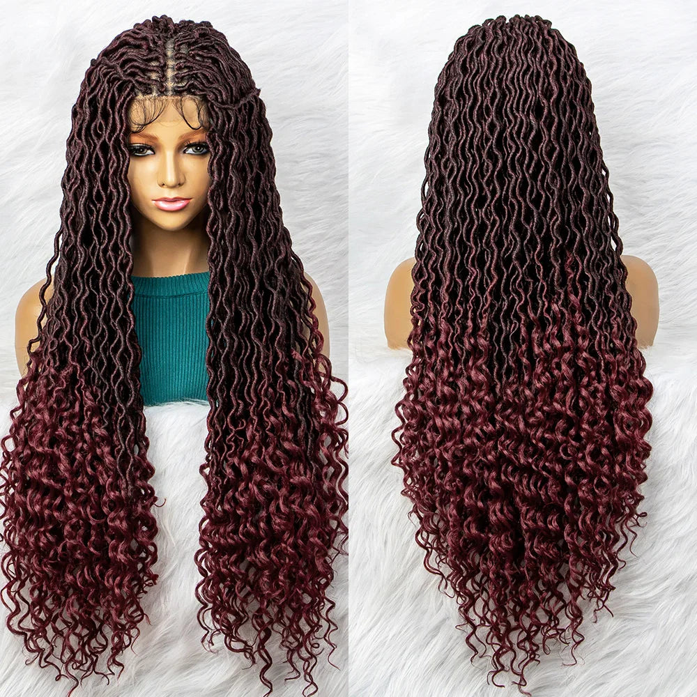 Goddess Box Braids Wig | Curly Ends | Full Lace | Crochet Hair | Black Women