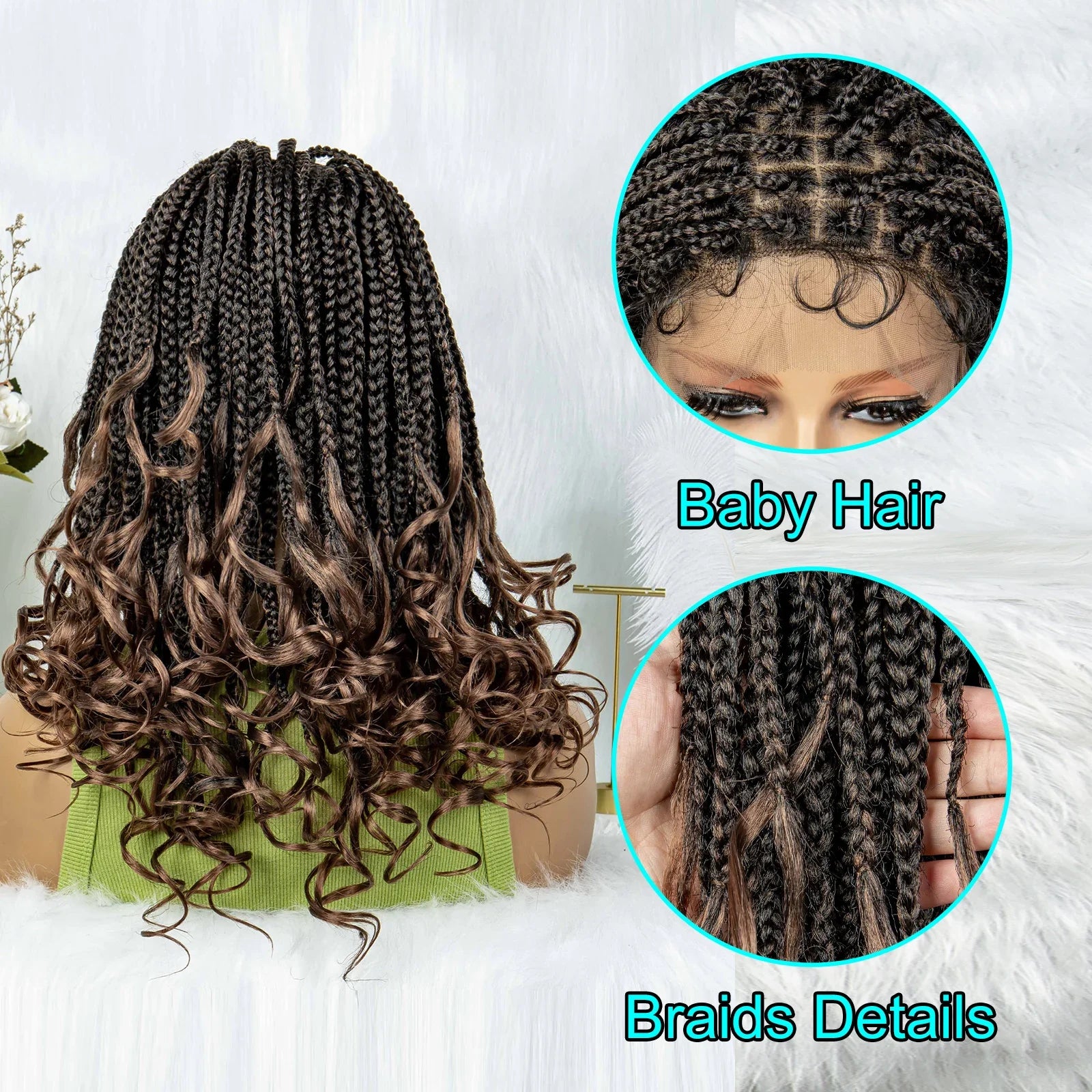Pre-Looped Bohemian Box Braids with Curly Ends | Crochet Hair