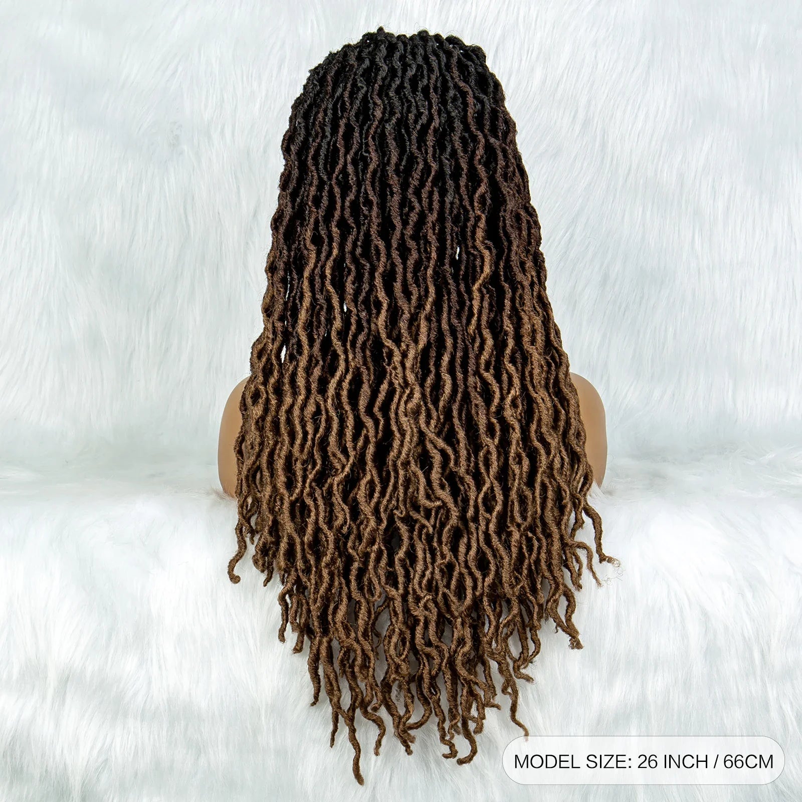Knotless Box Braided Wig with Curly Ends & Baby Hair | Synthetic Lace Front Wig for Black Women