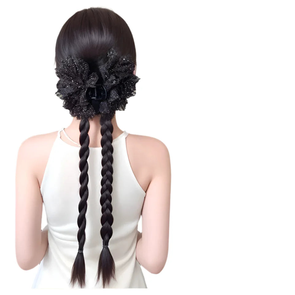 Long Claw Clip-In Braid Ponytail Extension | Heat-Resistant Synthetic Hairpiece | Party & Daily Wear