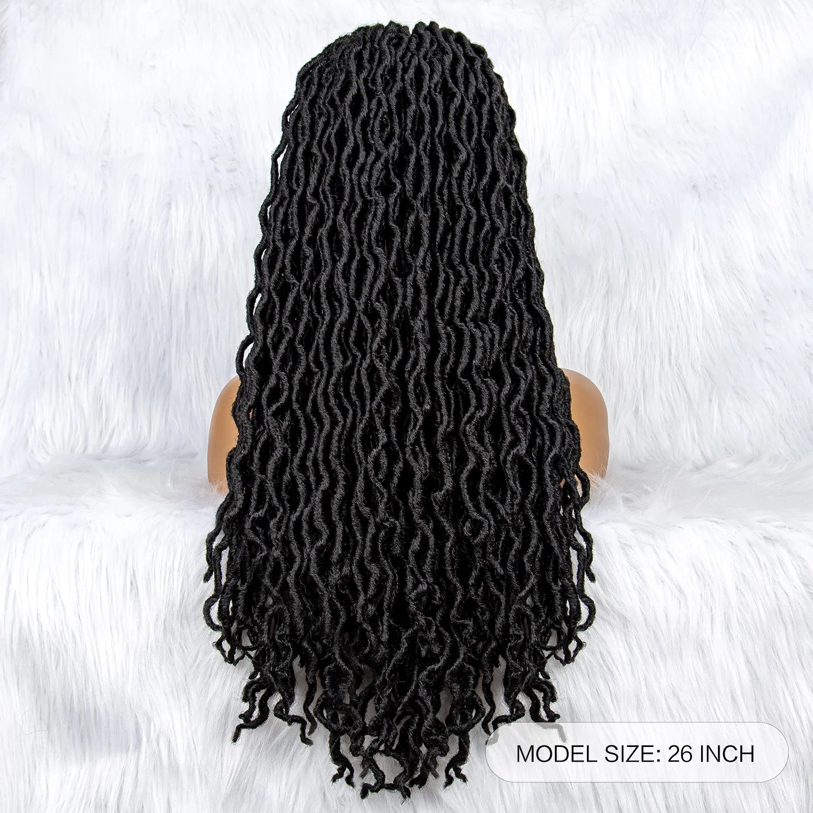 Knotless Box Braided Wig with Curly Ends & Baby Hair | Synthetic Lace Front Wig for Black Women
