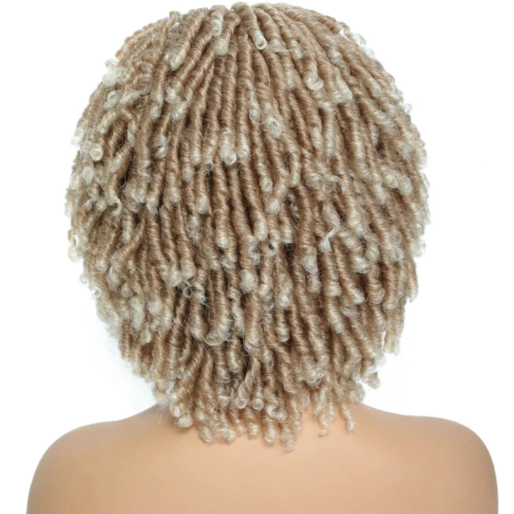 Soft Faux Locs Headband Wig - 6 Inch Ombre Dreadlock Wig for Black Women - Curly Braided Synthetic Wig with Headband - 1B, Burgundy, 27, 30, 613 Options