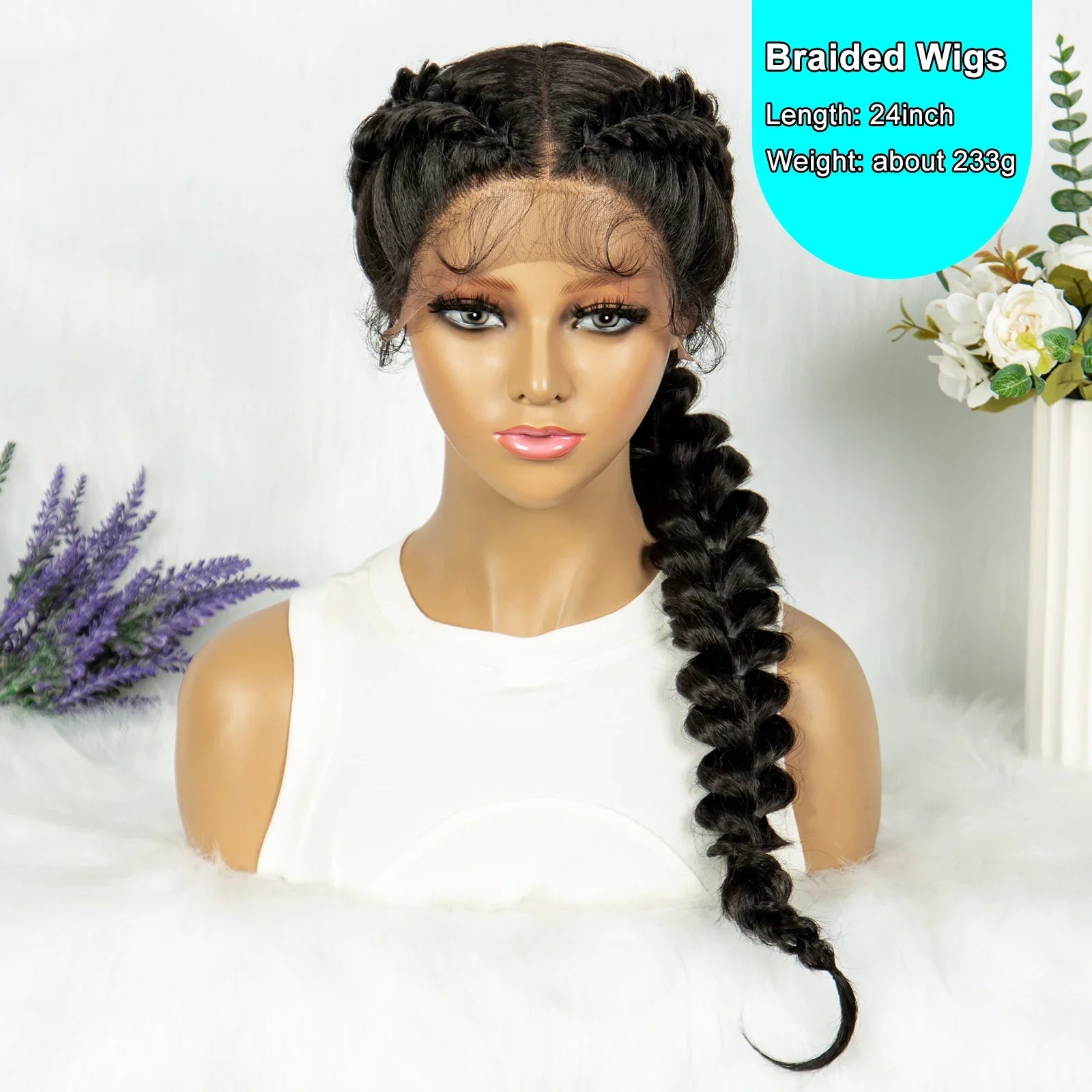 KIMA Dutch Braids Wig | 13x4 Lace Front | Kinky Curly Edges | Baby Hair