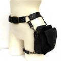 Punk Retro PU Square Waist Bag | Casual Small Square Hip Packs for Women (Multi-function Outdoor Leg Phone Pouch & Crossbody)