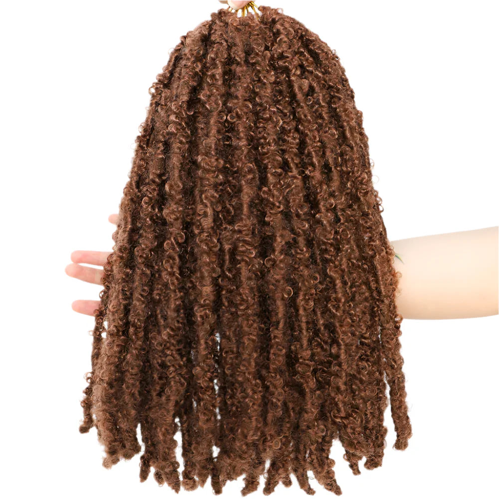 Butterfly Faux Locs Crochet Hair | 12/14" Distressed Goddess Locs | Pre-Looped | 12 Strands/Pack