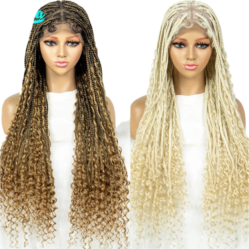 Boho Triangle Knotless Box Braids Wig | Full Lace | Baby Hair | KIMA Synthetic