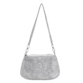 Bling Rhinestone Evening Clutch Bag | Women's Korean Designer Diamond Chain Dinner Party Handbag (Lady Square Tote Shoulder Bag)