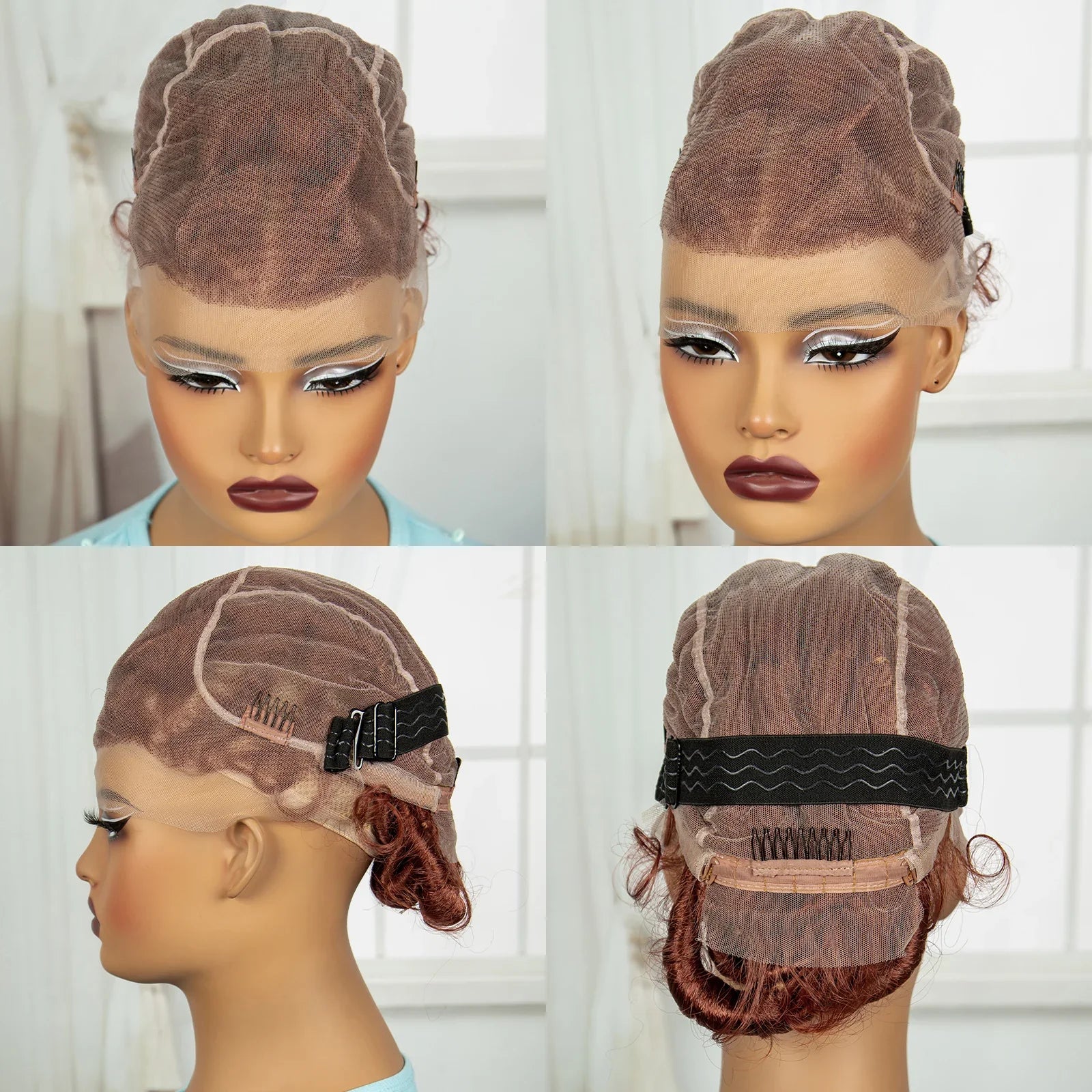 Ginger Orange Bantu Knotless Braids Wig | Full Lace | Baby Hair