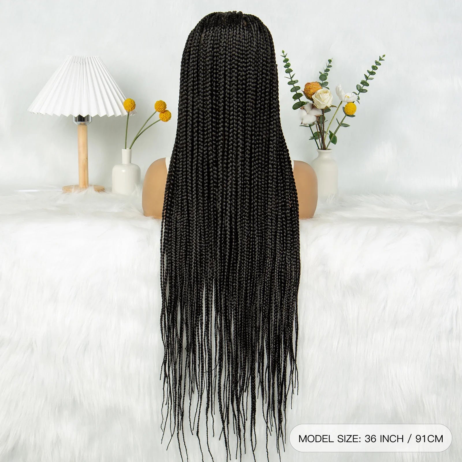 KIMA 36" Knotless Triangle Box Braids Wig | Transparent Full Lace