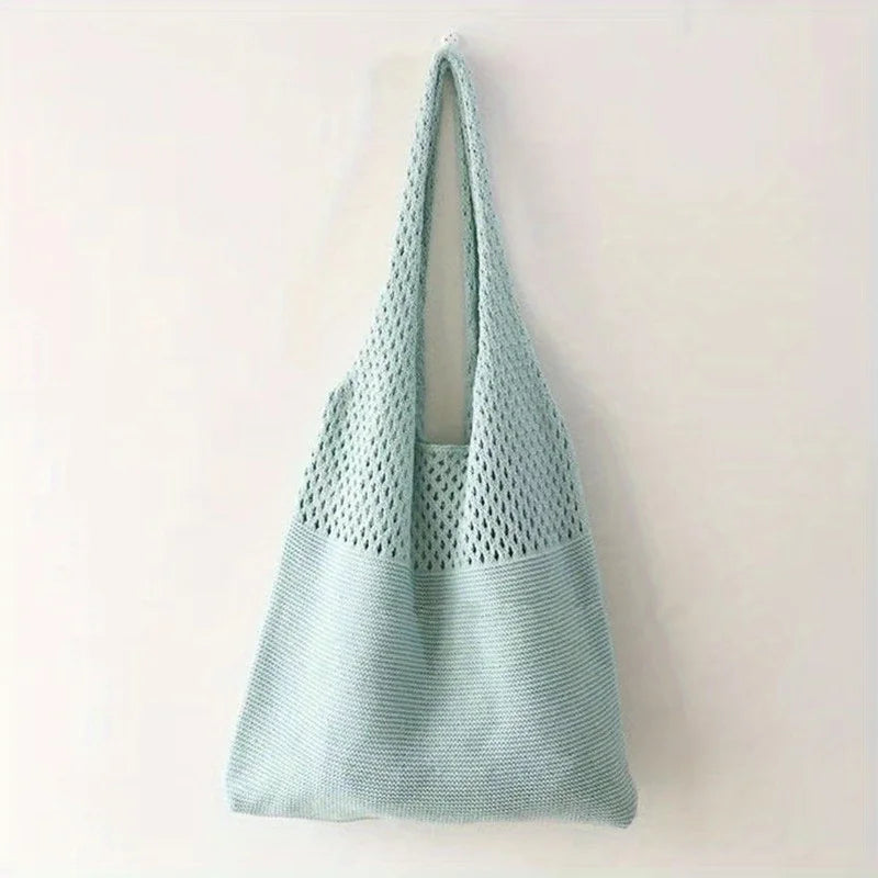 Large Capacity Retro Hollow Crochet Bag | Spacious Interior for Daily Essentials & Ideal for Grocery Shopping or Travel