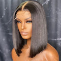 Wine Red Ombre 1B-99J Straight Bob Wig | 13x4 Transparent Lace Front Brazilian Human Hair