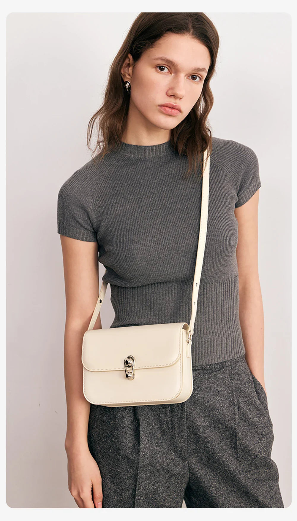 Women's Bag Luxury Brand | New Fashion Shoulder & Crossbody Square Bags (Designer Split Leather Tote Handbag with Lock)