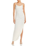 Aqua Womens Halter Cowl Neck Maxi Dress