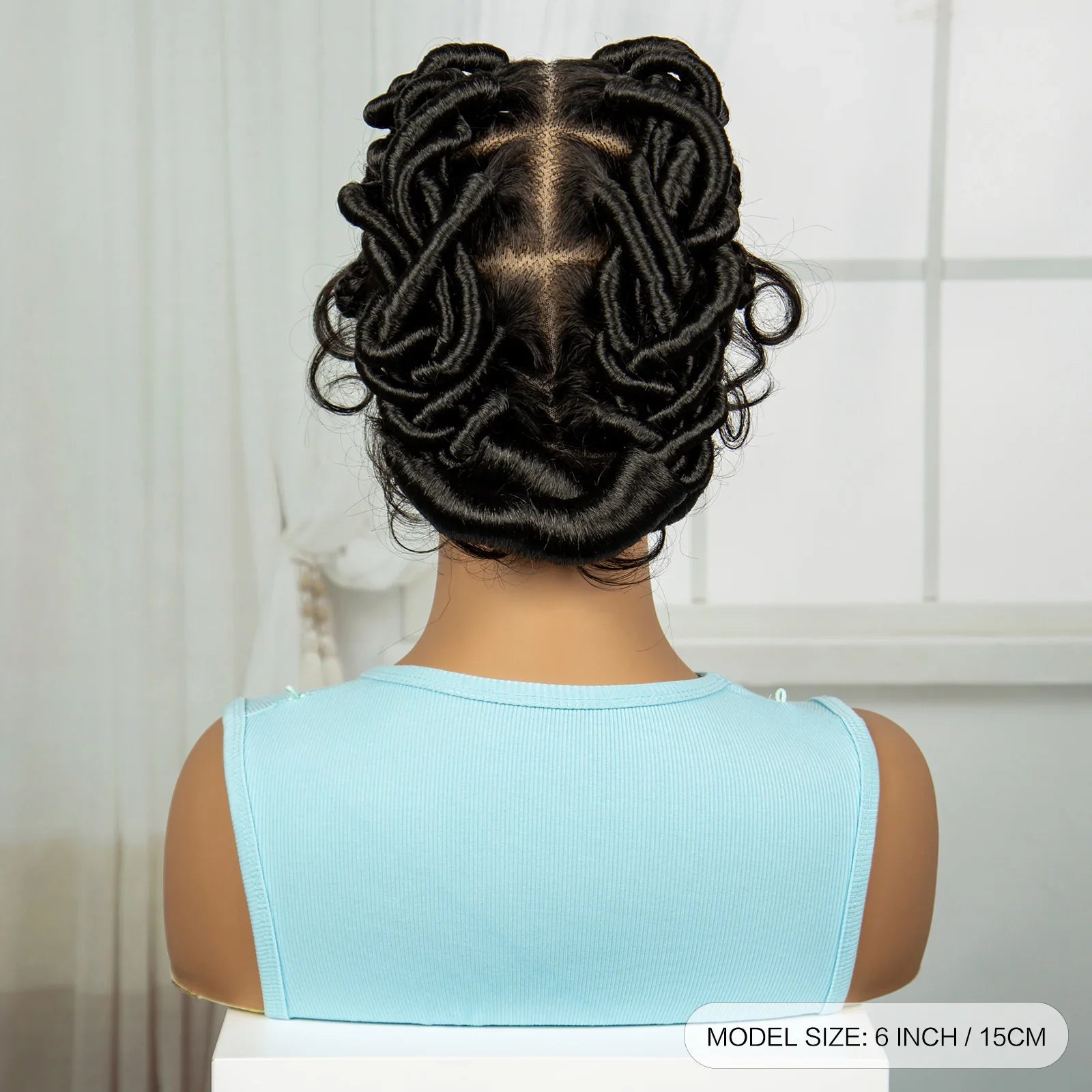 Ginger Orange Bantu Knotless Braids Wig | Full Lace | Baby Hair