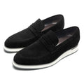 Classic Luxury Men's Cow Suede Penny Loafers | Genuine Leather Slip-on Casual Business & Social Flats