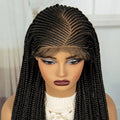 36 Inch Full Lace Braided Wig - Handmade Cornrow Braids with Baby Hair - Synthetic Lace Front Braided Wig for Black Women