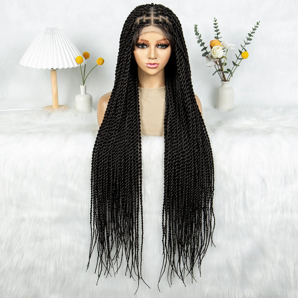 KIMA 38" Micro Twist Braided Wig | Transparent Double Full Lace