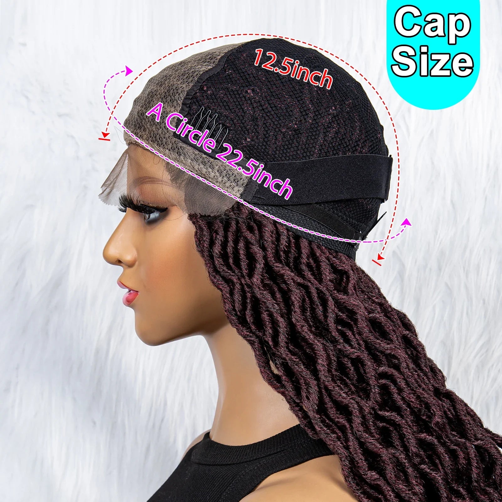 Knotless Box Braided Wig with Curly Ends & Baby Hair | Synthetic Lace Front Wig for Black Women