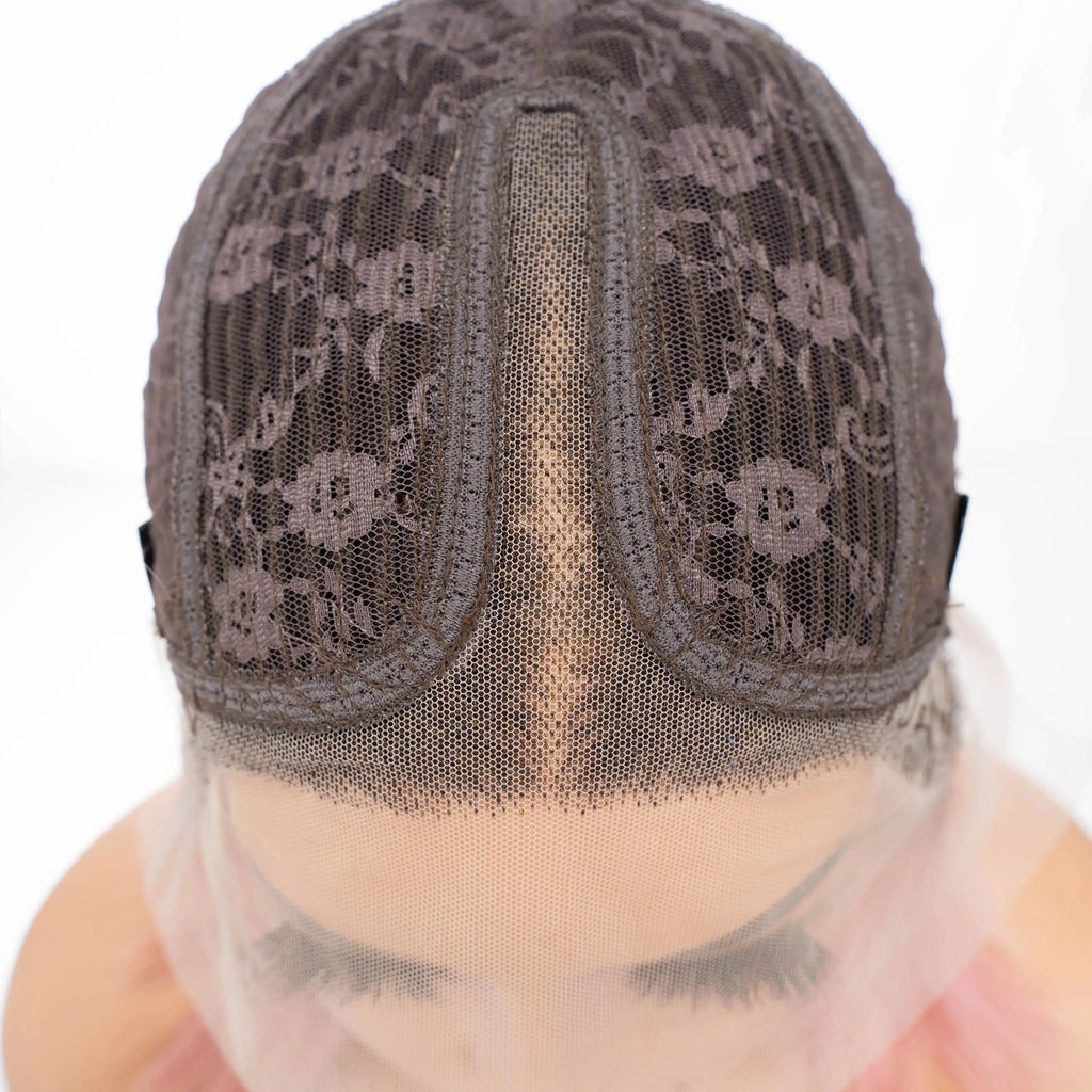 Ombre Pink & Blonde Bob Wig | Straight Human Hair T-Part Lace Front