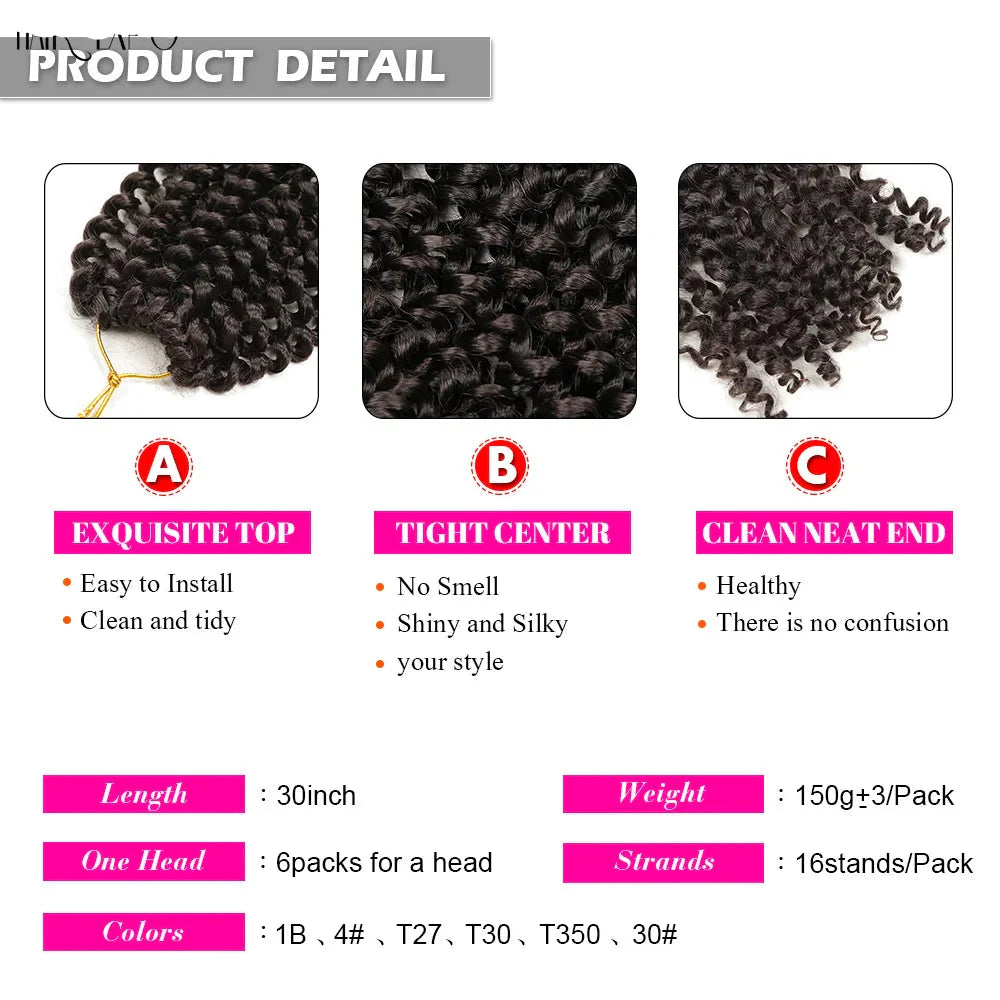 30" Passion Twist Crochet Hair - Ombre - Pre-Looped - 16 Strands/Pack - Synthetic