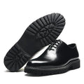 Elegant Black Men's Dress Shoes | Genuine Natural Whole Leather Oxfords (Height Increasing, Breathable)