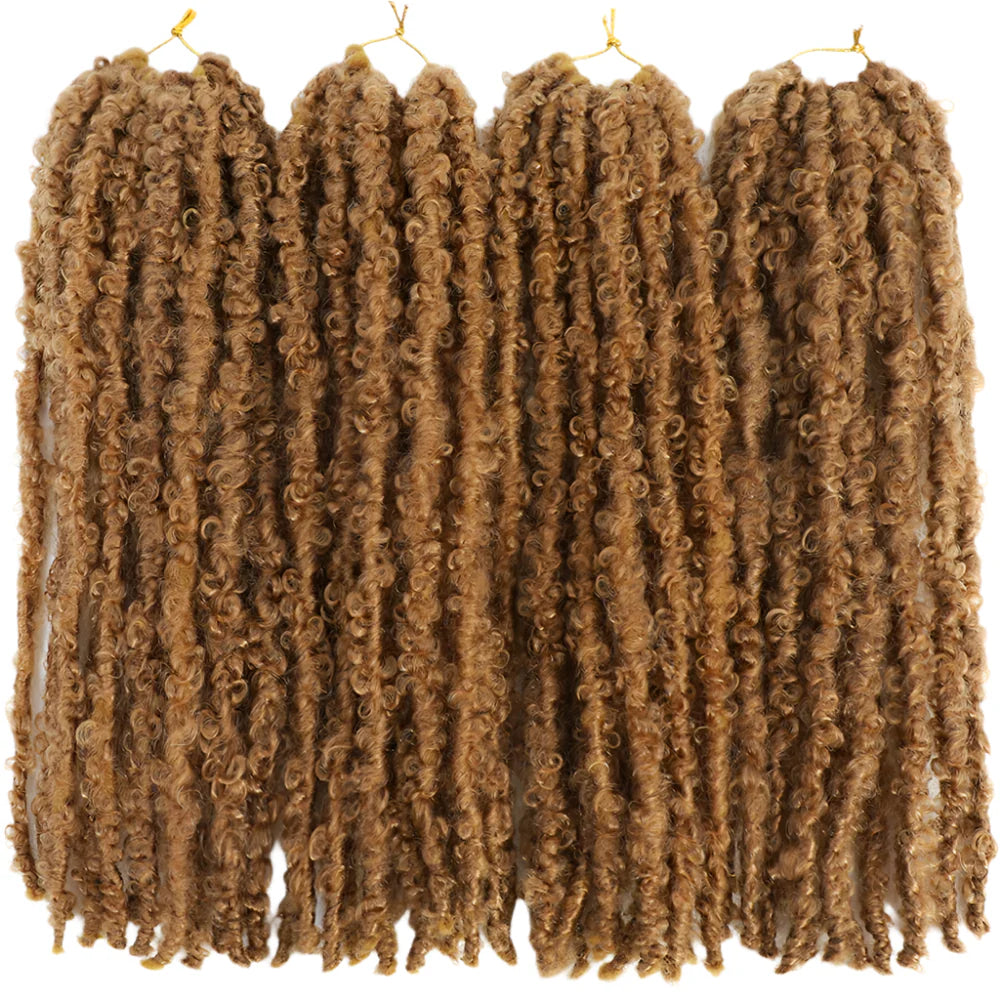 Butterfly Faux Locs Crochet Hair | 12/14" Distressed Goddess Locs | Pre-Looped | 12 Strands/Pack