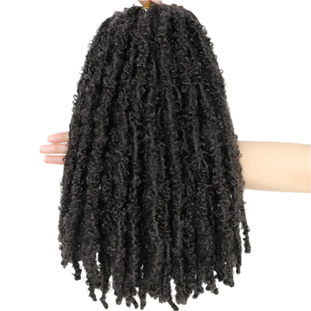 Butterfly Faux Locs Crochet Hair | 12/14" Distressed Goddess Locs | Pre-Looped | 12 Strands/Pack