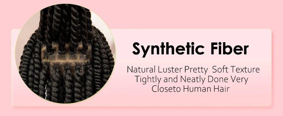 Twisted Braided Wig | Bob Twist Crochet Wig | Full Lace Braided Wig for Black Women | Kanekalon Hair