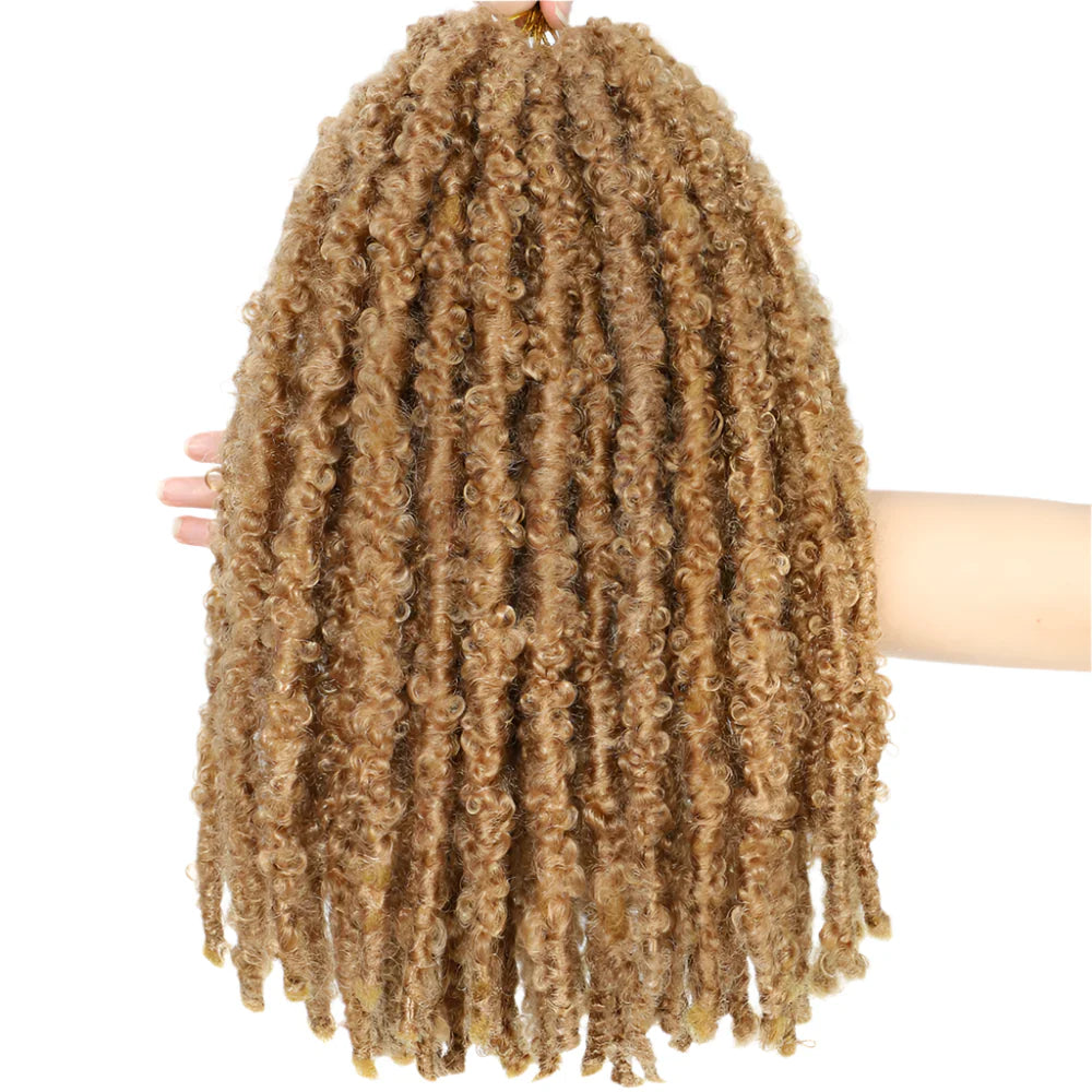 Butterfly Faux Locs Crochet Hair | 12/14" Distressed Goddess Locs | Pre-Looped | 12 Strands/Pack