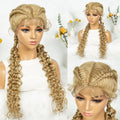 KIMA Blonde Dutch Twins Braids Wig | Full Lace Cornrows & Curly Ends