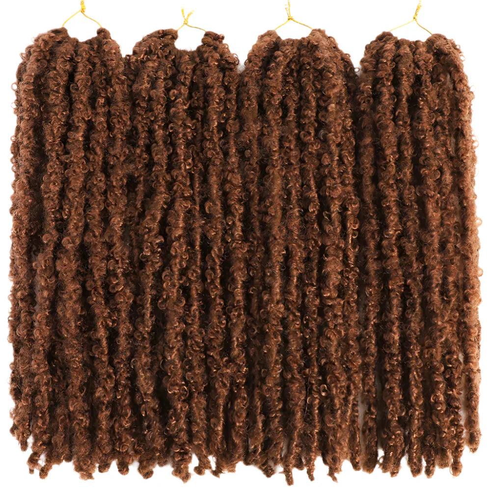 Butterfly Faux Locs Crochet Hair | 12/14" Distressed Goddess Locs | Pre-Looped | 12 Strands/Pack