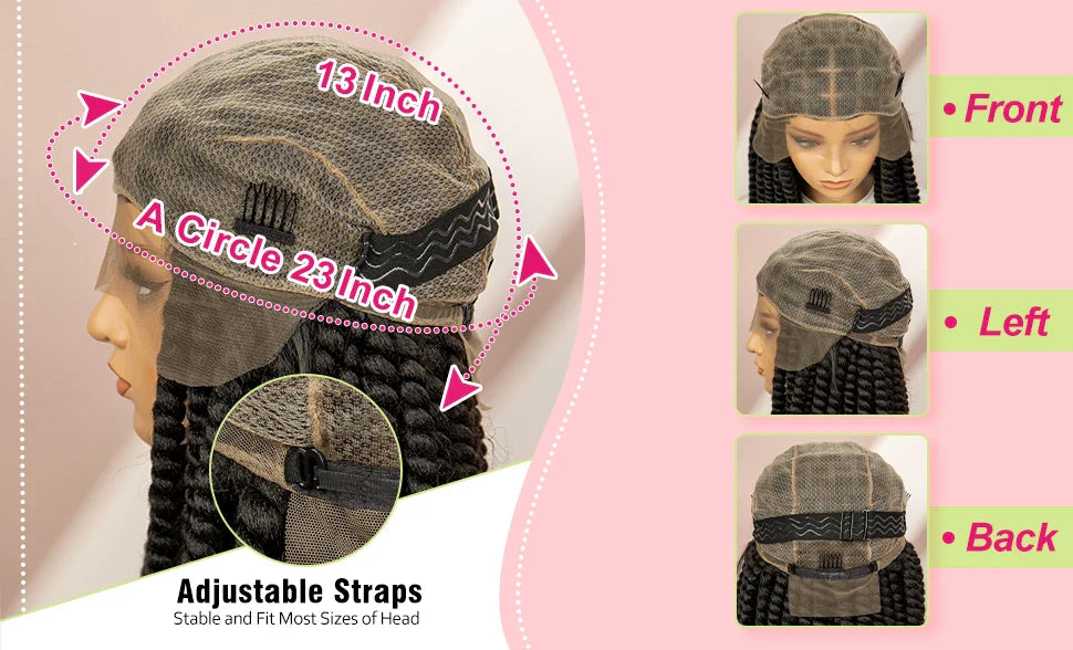 Twisted Braided Wig | Bob Twist Crochet Wig | Full Lace Braided Wig for Black Women | Kanekalon Hair