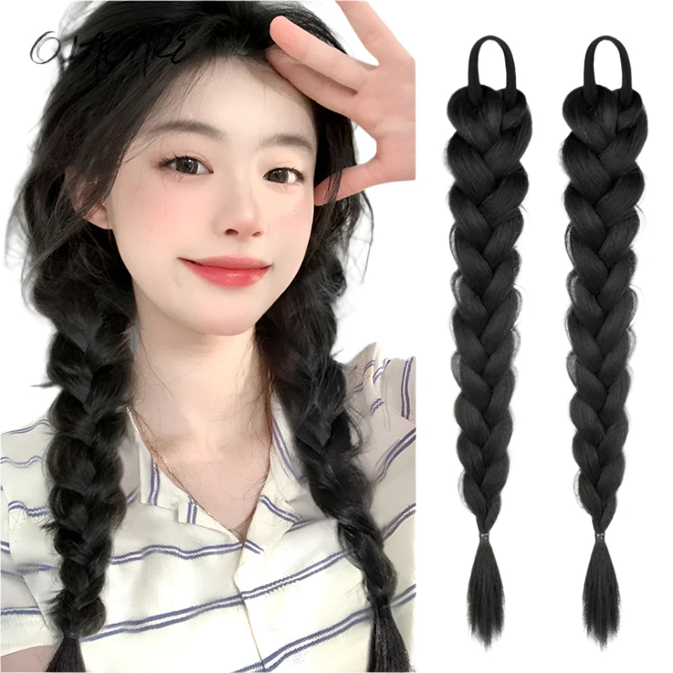 Long Claw Clip-In Braid Ponytail Extension | Heat-Resistant Synthetic Hairpiece | Party & Daily Wear