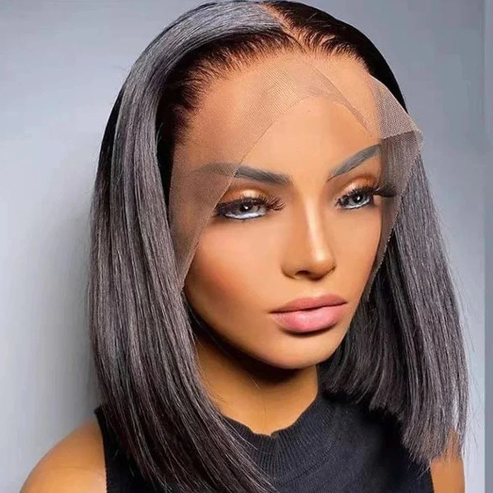 Ombre Pink & Blonde Bob Wig | Straight Human Hair T-Part Lace Front