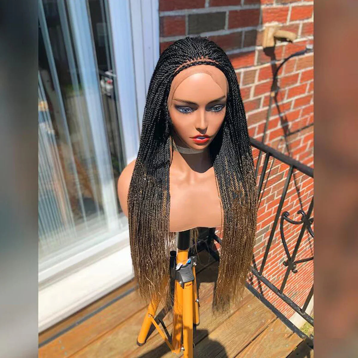 Ready-to-Ship 28" Center Part Box Braids Wig | 13x4 Lace Front | Middle Part | Kanekalon