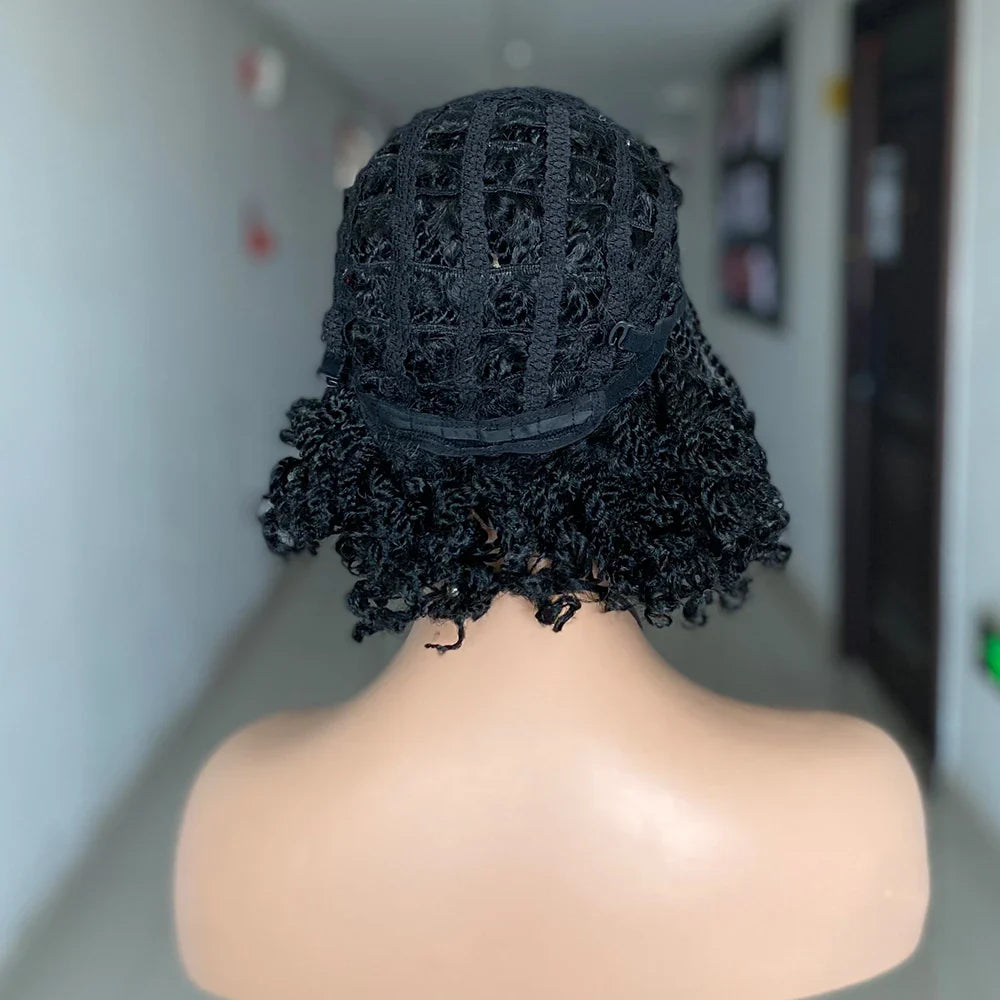 Short Box Braided Wig | Kinky Twist Crochet Wig | Heat Resistant | Synthetic Braids for Black Women