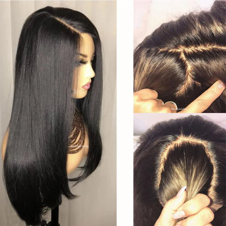 Natural Color 5x5 Silk Top Full Lace Wig | Silky Straight Peruvian Remy Human Hair (Pre-Plucked, Baby Hair)
