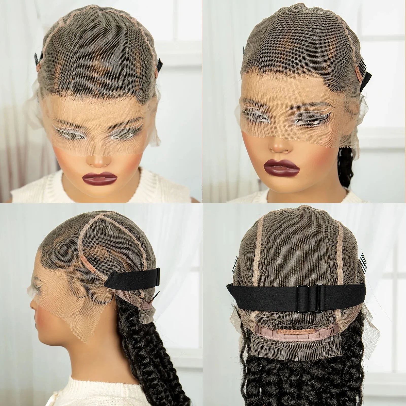 34" Twisted Cornrow Full Lace Braided Wig | Baby Hair | Synthetic Lace Front Braids | Black Women
