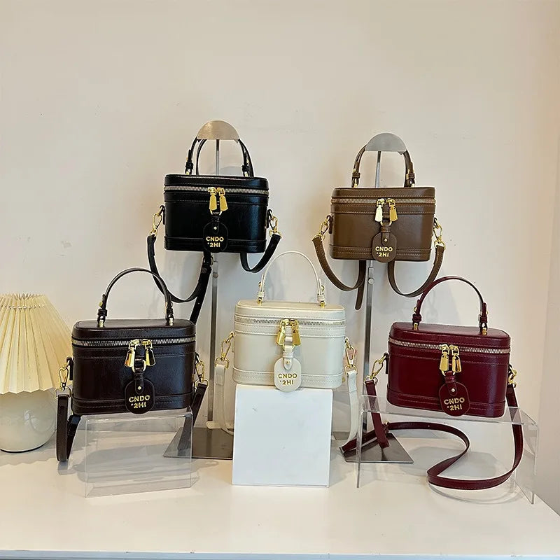 New Retro Versatile Shoulder Bag | High-End Casual Oblique Span Women's Hand Bucket Bag (Fashionable Crossbody)